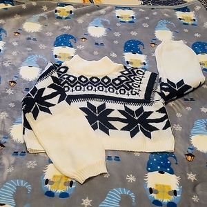 Off-white,  snowflake pattern knit sweater,  sz S